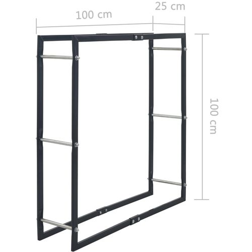 Stalak za drva za ogrjev crni 100 x 25 x 100 cm čelični slika 20