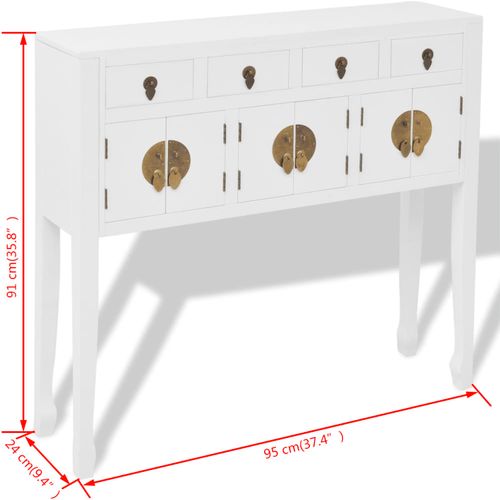 Komoda od Masivnog Drva Kineski Stil Bijela slika 67