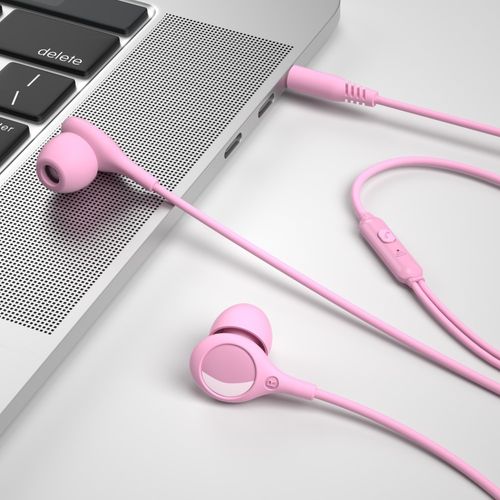 XO žičane slušalice EP46 mini jack sa poništavanjem buke pink boje slika 2