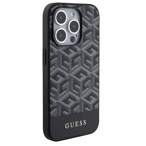 Original GUESS Hardcase GUHMP15LHGCFSEK Case za iPhone 15 PRO (Magsafe GCUBE Stripes / crna) slika 5