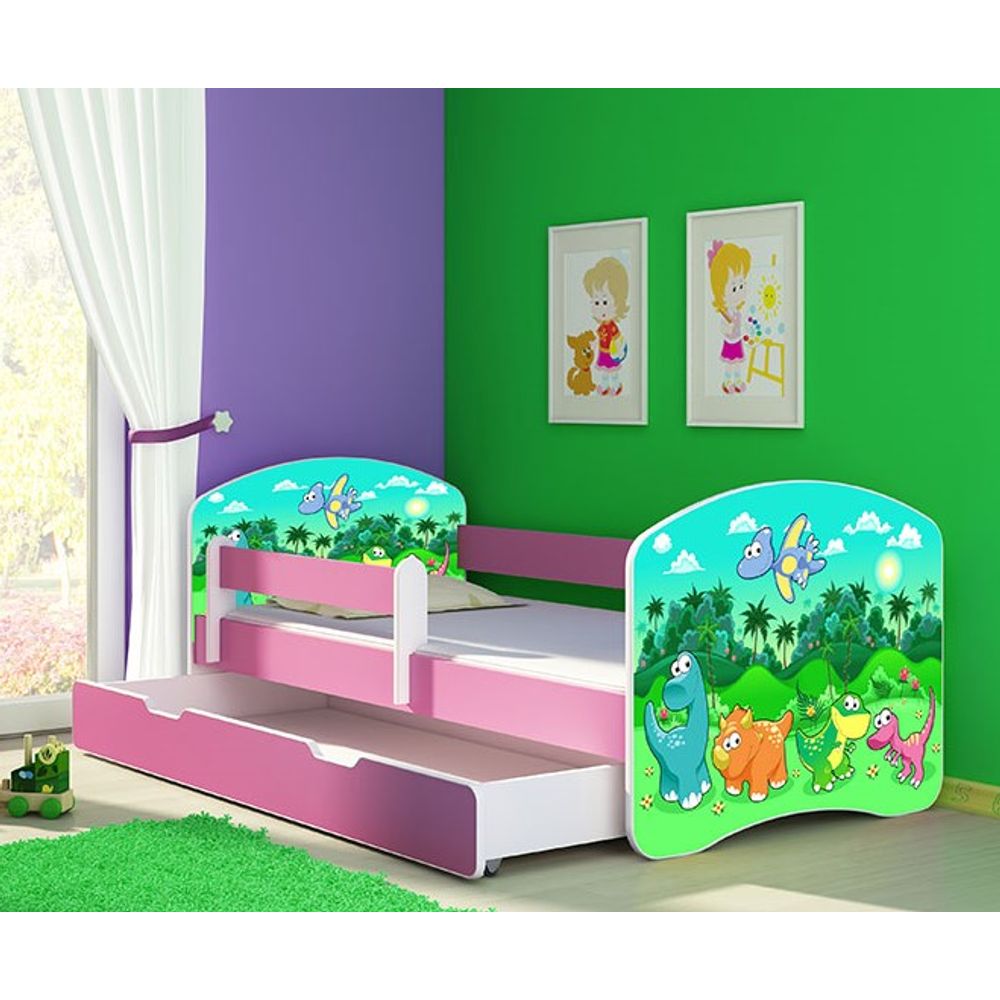 ACMA Dječiji krevet Acma II sa ladicom Pink - 180x80cm - Dezen 30 slika 1