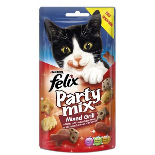 Felix Party Mix Mixed Grill, poslastica s okusom piletine, jetrice i puretine, 60 g slika 1