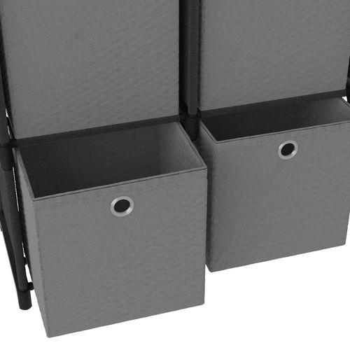 Police za izlaganje sa 6 kutija od tkanine 103x30x72,5 cm crne slika 42