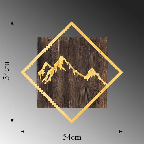 Wallity Drvena zidna dekoracija, Mountain - Gold slika 6