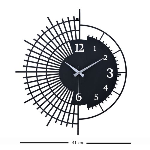 Stri New - Black Black Decorative Wall Clock slika 3