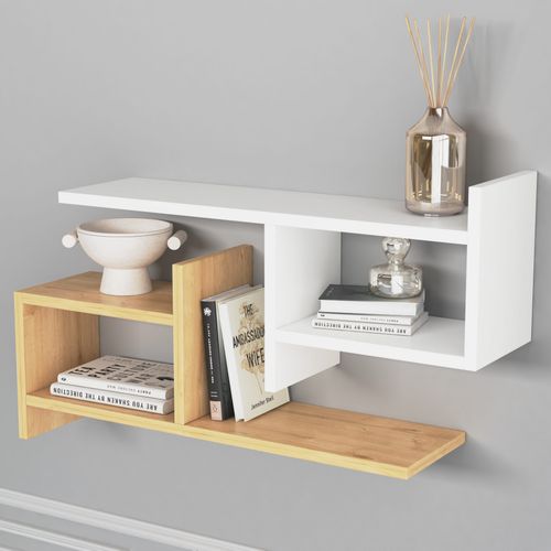 Woody Fashion Zidna polica, Hisar - White, Oak slika 1