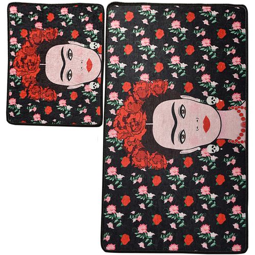 Colourful Cotton Kupaonski tepisi u setu (2 komada), Frida - Black slika 5