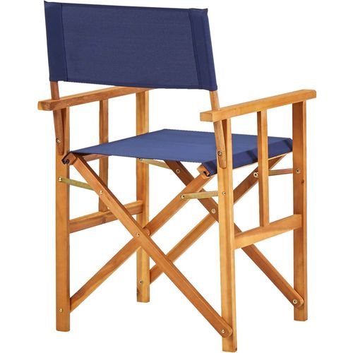 Redateljske stolice 2 kom od masivnog bagremovog drva plave slika 22