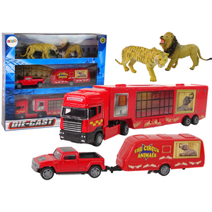 Set vozila transporteri cirkusnih životinja crveni