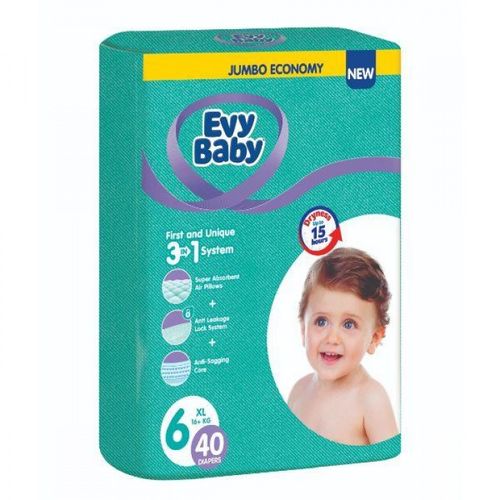 Evy Baby Pelene Jumbo 6 Xl 16+Kg 40Kom 3 U 1 slika 1