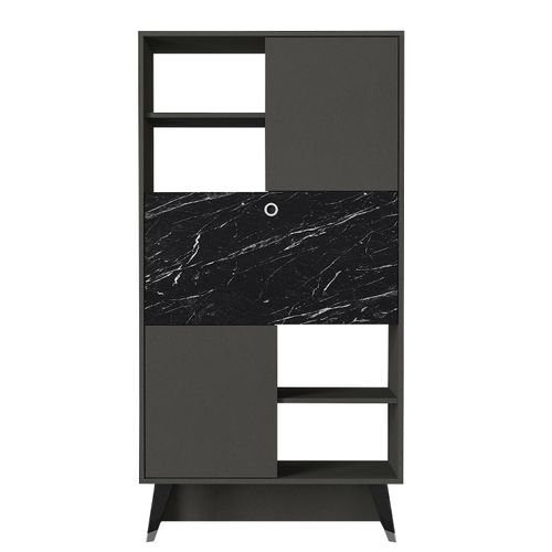 Woody Fashion Polica za knjige, Antracit Mramor, Radica - Anthracite, Marble slika 7