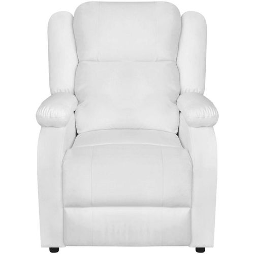 Masažna fotelja od umjetne kože krem bijela slika 11