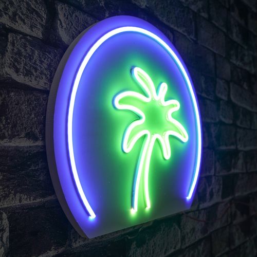 Wallity Ukrasna plastična LED rasvjeta, Palm Tree - Blue, Green slika 7