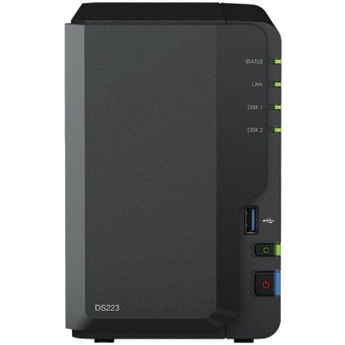 Synology DiskStation DS223, Tower, 2-bays 3.5'' SATA HDD/SSD, CPU 4-core 1.7 GHz, 2 GB DDR4 non-ECC, RJ-45 1GbE LAN Port, 3 x USB 3.2 Gen 1 Port, 1.28 kg, 2y slika 1