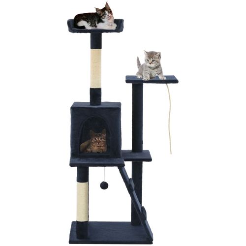 Penjalica za mačke sa stupovima za grebanje 120 cm tamnoplava slika 1