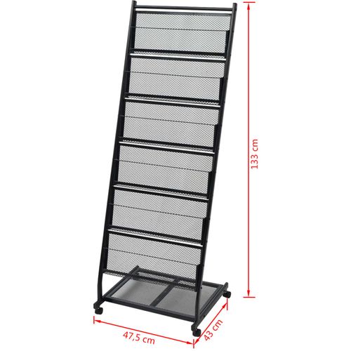 Stalak za Časopise 47,5x43x133 cm crna A4 slika 36