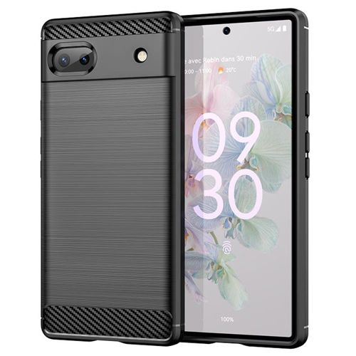 Techsuit Carbon Silicone maska za Google Pixel 6a – crna slika 1