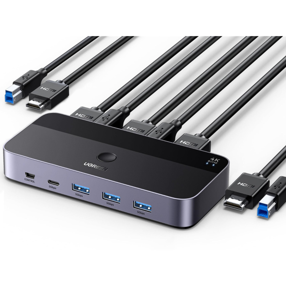Ugreen USB 3.0 KVM stikalo za 1 monitor i 2 računala slika 3