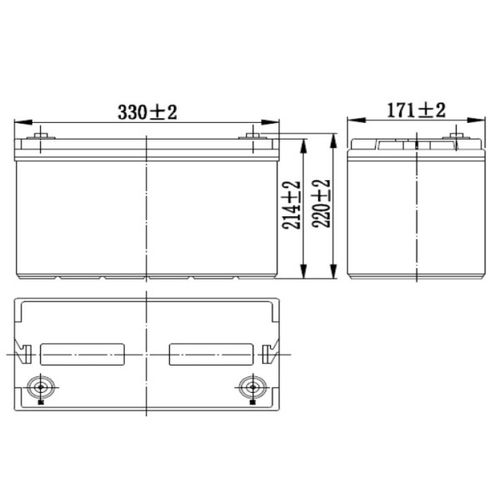 NPP NPG12V-80Ah, GEL BATTERY, C20=80AH, T16, 330x171x214x220, 22,6KG, Light grey slika 2