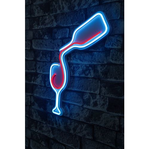 Wallity Ukrasna plastična LED rasvjeta, Wine - Blue, Red slika 9