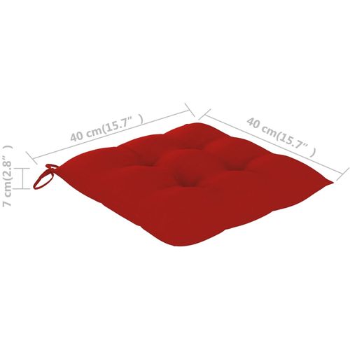 Jastuci za stolice 2 kom crveni 40 x 40 x 7 cm od tkanine slika 6