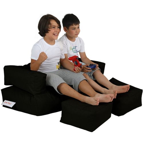 Atelier Del Sofa Vreća za sjedenje, Kids Double Seat Pouf - Black slika 3