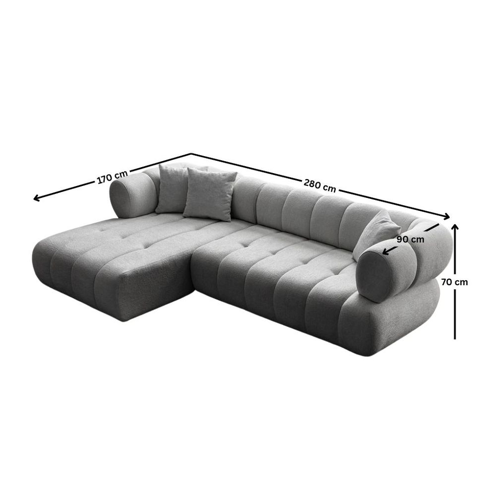 Ugaona Sofa Petra Lijeva - Siva slika 7