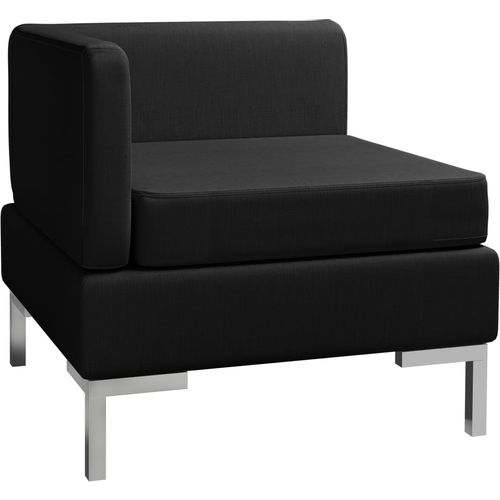Modularna kutna sofa s jastukom od tkanine crna slika 23