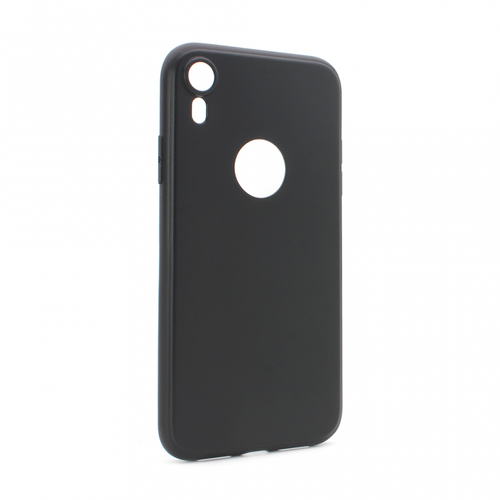 Torbica silikonska Skin za iPhone XR mat crna (sa otvorom za logo) slika 1