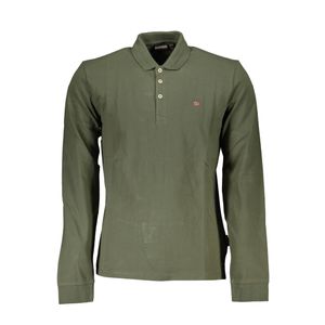 NAPAPIJRI GREEN MEN'S LONG SLEEVED POLO SHIRT