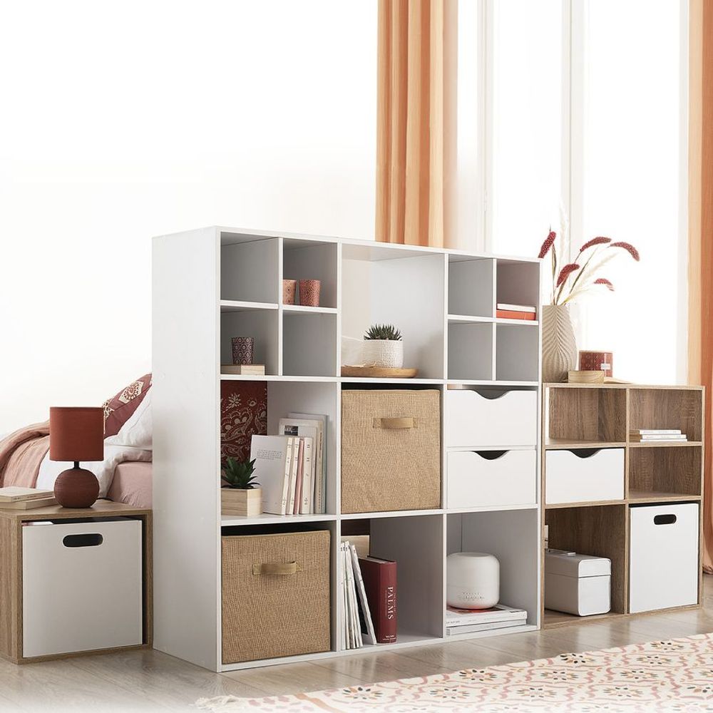FIVE polica 2 otvora 34.5x32x67.6cm furnir bijela slika 3
