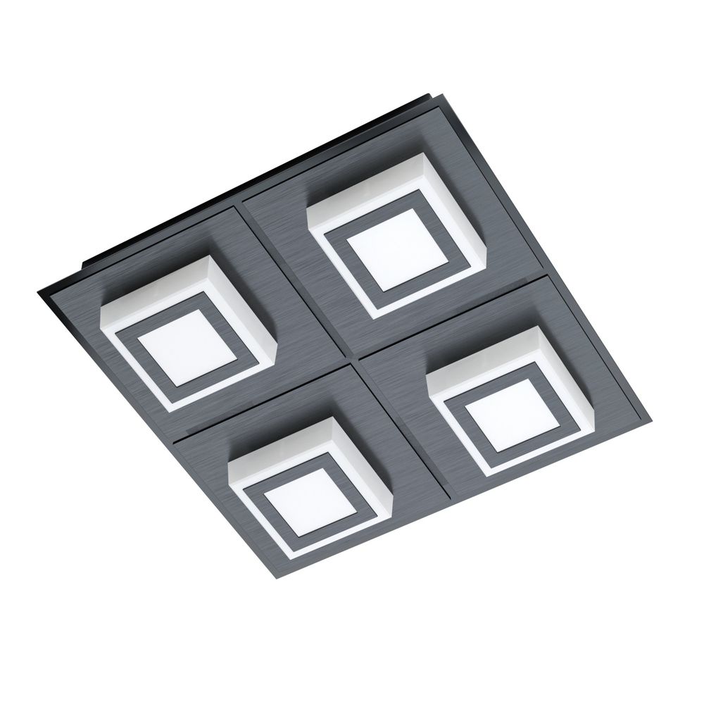 Eglo zidna/stropna rasvjeta masiano 1 led 4x3,3w 3000k 1360lm crno/satensko š:25 slika 1