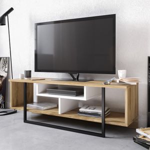 Asal (120) - TV Stalak od Hrasta, Bijeli i Crni
