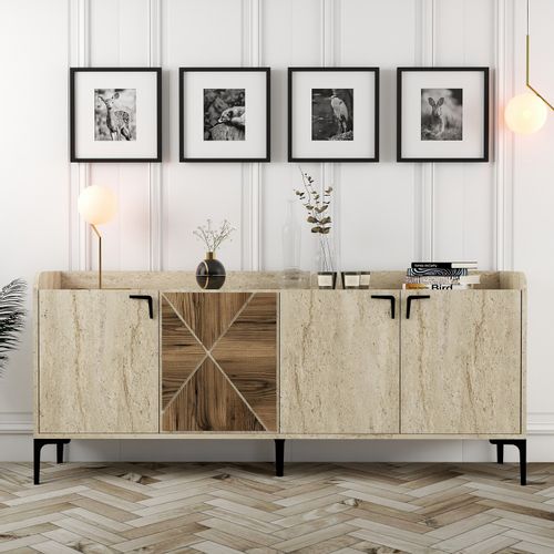 Woody Fashion Komoda VENEDIK, boja oraha, boja Travertine slika 1