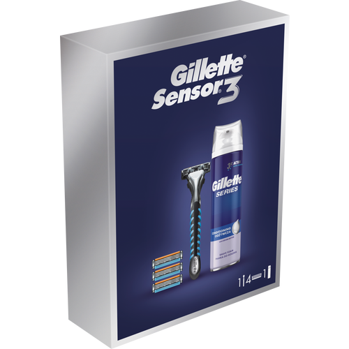 Gillette Poklon paket Brijač Sensor + 3 Patrone +  Pjena Series Conditioning slika 2