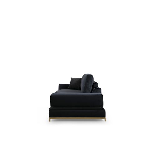 Atelier Del Sofa Četverosjed, LINE s integriranim stolićem, crni, Line With Side Table - Black slika 3