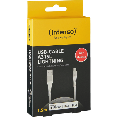 (Intenso) USB kabl za smartphone, USB - A to Lightning, 1.5 met. - USB-Cable A315L slika 1