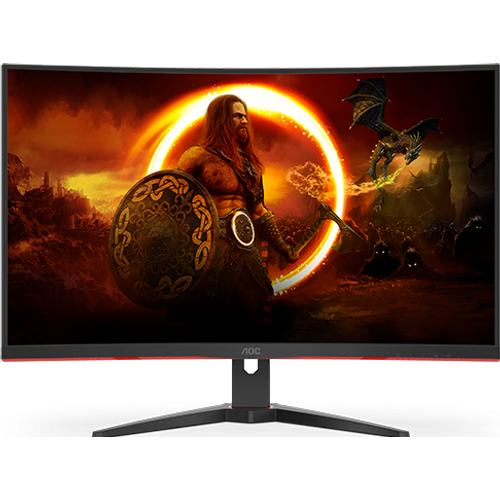 AOC Monitor LED CQ32G2SE 32” Gaming zakrivljeni 165Hz QHD (31.5“, 16:9, 2560x1440, VA, 165Hz, 250 cd/m², 3000:1, 1 ms, 2xHDMI, DP, Speakers, Tilt, Frameless) Black-Red, 3y slika 1