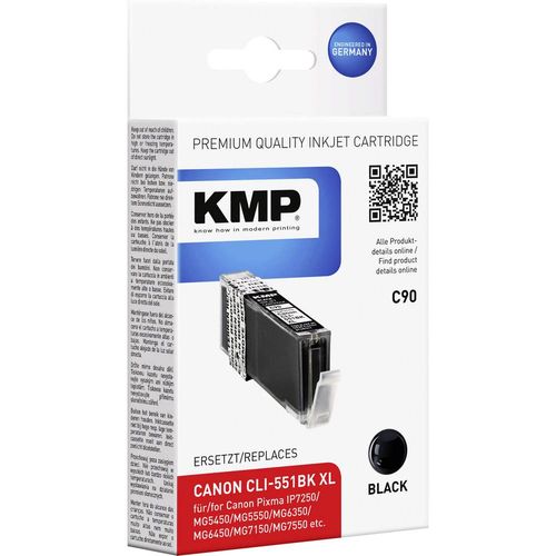 KMP tinta zamijenjen Canon CLI-551BK, CLI-551BK XL kompatibilan  foto crna C90 1520,0001 slika 1