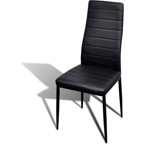 Komplet za ručak - Linijske stolice crne tanke 4 kom + stakleni stol slika 53
