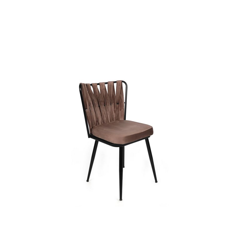 Kuşaklı-233 V4 Svijetlosmeđi Crni Set Stolica (4 Komada) slika 2