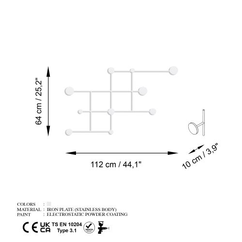 Wallity Metalna zidna vješalica Fatara-B slika 6