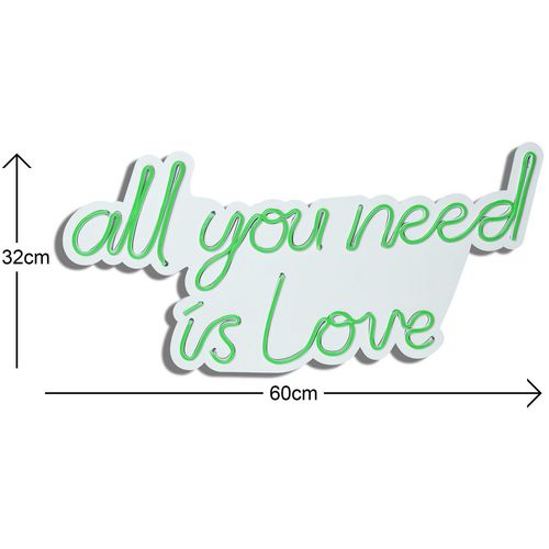 Wallity Ukrasna plastična LED rasvjeta, All You Need is Love - Green slika 12