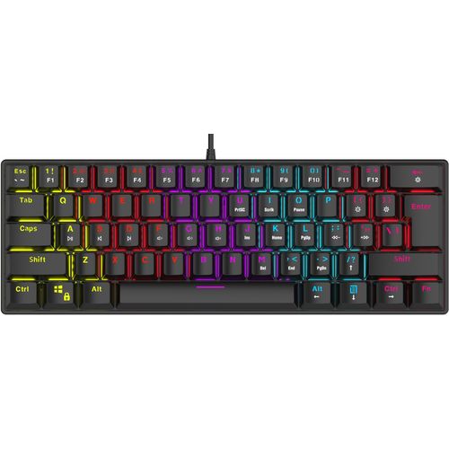 Rampage plower k60 black us layout wrist support blue switch gaming keyboard slika 1