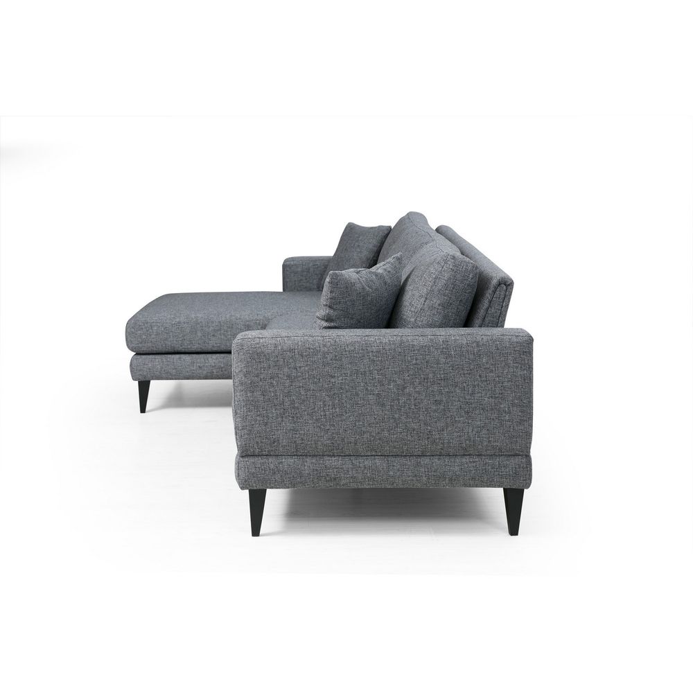 Nordijska Lijeva Kutna Sofa na Razvlačenje u Tamno Sivoj Boji slika 8