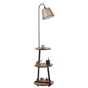 Stojeća Lampa Sorti 8743-5 u Sivoj Boji sa Orahovim Detaljima