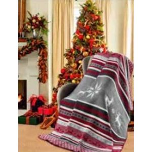 Ćebe Eco blanket Christmas 150x200 - Winter Bordo Grey edk 18403a