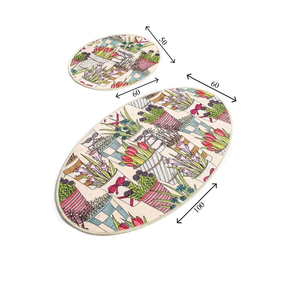 Set Podmetača za Kupatilo Flowerpot Djt Multicolor (2 Dijela) slika 3
