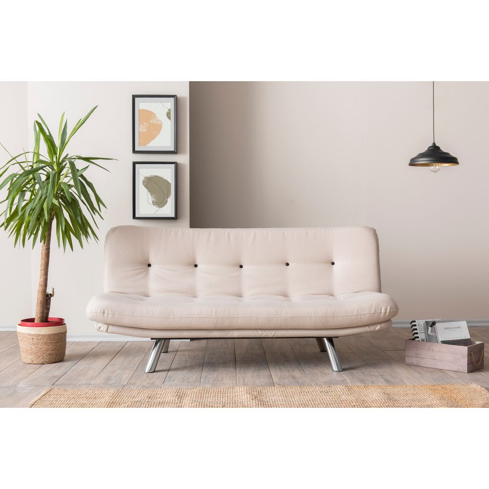 Misa Small Sofabed v3 - Krem Sofa na Razvlačenje za 3 Osobe slika 1