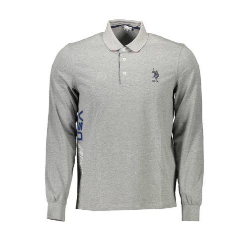 US POLO SHIRT LONG SLEEVE MEN'S GRAY slika 1